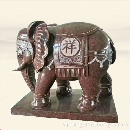 White marble elephant stone ornaments